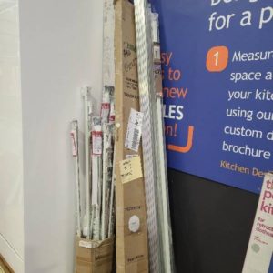 LOT OF ASSORTED CURTAIN RAILS ETC SOLD AS IS