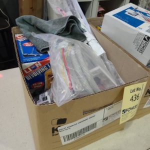 BOX OF ASSORTED HARDWARE GOODS SOLD AS IS