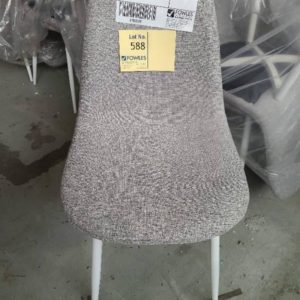 EX HIRE GREY DINING CHAIR WITH WHITE LEGS SOLD AS IS