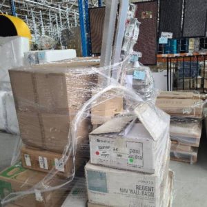 PALLET OF ASSORTED HARDWARE STORE STOCK - VANITY BOWLS AND SINKS