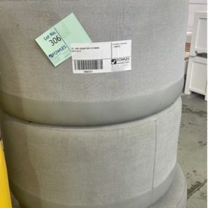 EX-HIRE ROUND GREY OTTOMAN SOLD AS IS
