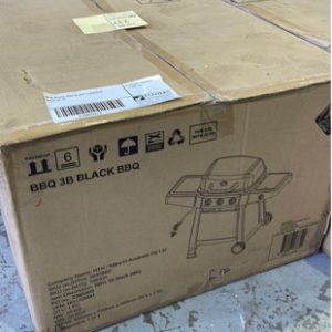 NEW BOXED BBQ BLACK 3 BURNER SOLD AS IS
