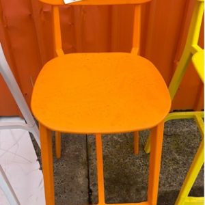 EX HIRE ORANGE BAR STOOL SOLD AS IS