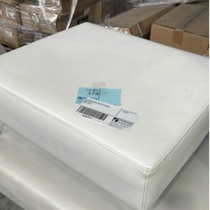 EX HIRE SQUARE WHITE OTTOMAN SOLD AS IS SOLD AS IS