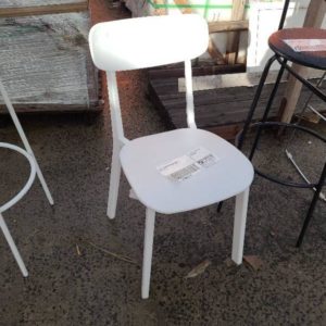 EX HIRE WHITE ACRYLIC CHAIR SOLD AS IS