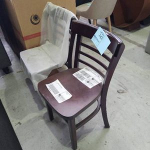 LOT OF 2 BROWN DINING CHAIRS SOLD AS IS