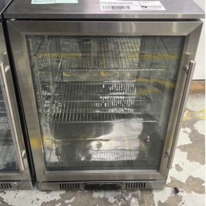 SECOND HAND EURO EA60WFSX2L 600MM S/STEEL GLASS DOOR BEVERAGE FRIDGE WITH 3 MONTH BACKTO BASE WARRANTY