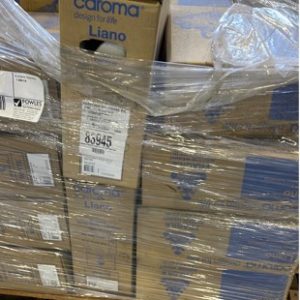 PALLET OF ASTRA IN WALL CISTERNS WITH CAROMA VANITY BASINS SOLD AS IS