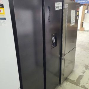 EX DEMO CHIQ 558LITRE BLACK SIDE BY SIDE FRIDGE WITH WATER CSS558NBSD WITH 6 MONTH WARRANTY SKU360026705