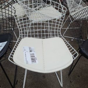 EX HIRE WHITE METAL CURVED BACK CHAIR SOLD AS IS