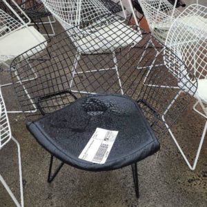 EX HIRE LARGE BLACK CURVED METAL CHAIR SOLD AS IS