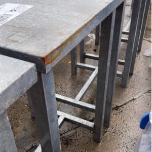 EX HIRE METAL SQUARE BAR TABLE SOLD AS IS