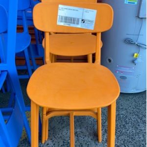 EX-HIRE ORANGE ACRYLIC BAR STOOL SOLD AS IS
