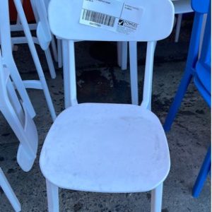 EX-HIRE WHITE ACRYLIC CHAIR SOLD AS IS