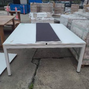 EX HIRE LARGE WHITE TABLE SOLD AS IS
