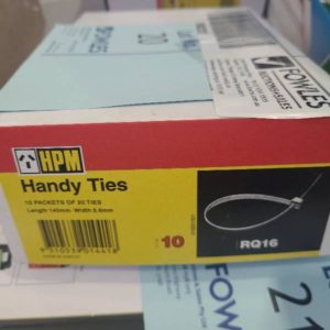 BOX OF 200PCS HPM HAND CABLE TIE RQ16