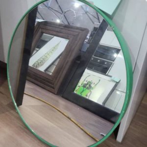 EX HIRE - SMALL GREEN MIRROR SOLD AS IS