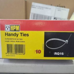 BOX OF 200PCS HPM HANDY CABLE TIES 140MM RQ16