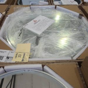 NEW SPHERE 800MM FRAMELESS ROUND MIRROR WITH LED LIGHT RRP$739 800MM ROUND BOX S2