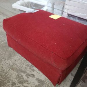 SECOND HAND BURGUNDY FOOT STOOL SOLD AS IS