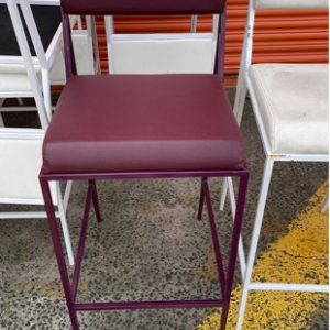 EX HIRE BURGUNDY BAR STOOL SOLD AS IS