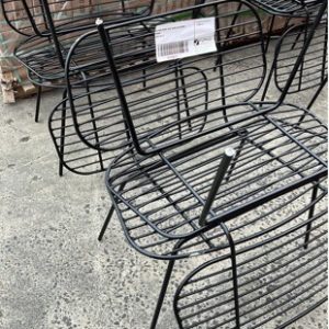EX HIRE WIDE SEAT BLACK OUTDOOR CHAIR SOLD AS IS