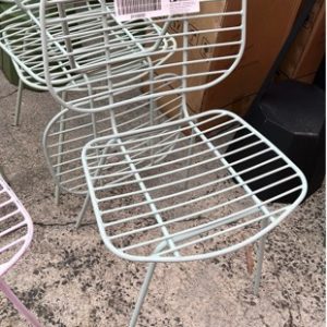 EX HIRE GREEN METAL CHAIR SOLD AS IS
