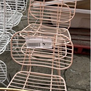 EX HIRE PEACH METAL CHAIR SOLD AS IS