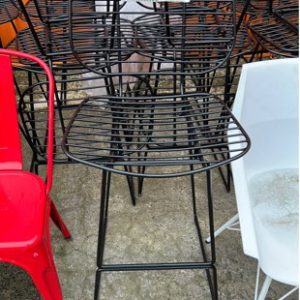 EX HIRE BLACK METAL BAR STOOL SOLD AS IS
