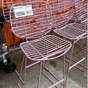 EX HIRE PURPLE METAL BAR STOOL SOLD AS IS