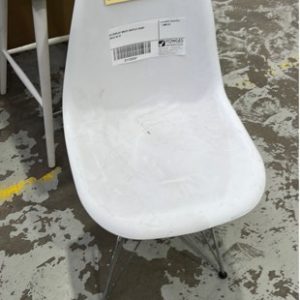 EX DISPLAY WHITE ACRYLIC CHAIR SOLD AS IS