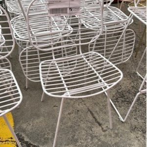EX HIRE WHITE METAL CHAIR SOLD AS IS