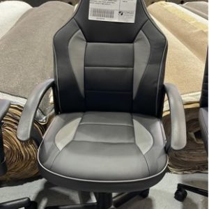 SAMPLE CHAIR - STUDENT GAMING CHAIR BLACK/GREY SEAT HEIGHT ADJUSTABLE WEIGHT CAPACITY 80KG RRP$119