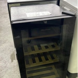 REFURBISHED HISENSE HR6WC30 SINGLE ZONE WINE CABINET WOODEN SHELVES ELECTRONIC DISPLAY WITH 3 MONTH BACK TO BASE WARRANTY SOLD AS IS