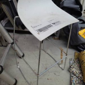 EX HIRE WHITE BAR STOOL SOLD AS IS