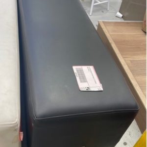 EX HIRE BLACK PU RECTANGLE OTTOMAN SOLD AS IS