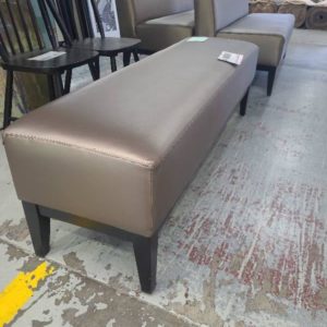 EX HIRE BRONZE PU RECTANGLE OTTOMAN SOLD AS IS