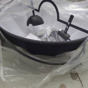 EX HIRE LARGE BLACK PENDANT LIGHT SOLD AS IS