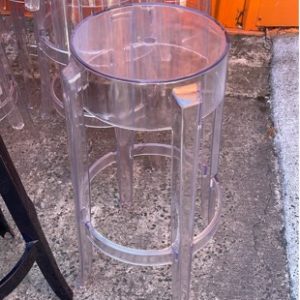EX HIRE CLEAR ACRYLIC BAR STOOL SOLD AS IS