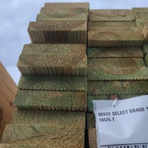 90X22 SELECT GRADE TREATED PINE DECKING- 165/5.1