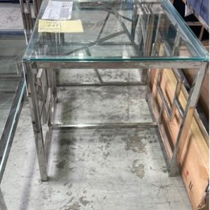 NEW JORDAN CHROME & GLASS SIDE TABLE AU1118