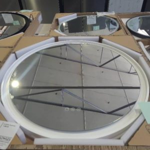 ECLIPSE WHITE MDF FRAME 800MM LED MIRROR WITH DEMISTER DIMMABLE & ADJUSTABLE LIGHT COLOUR RRP$1079 PJ02