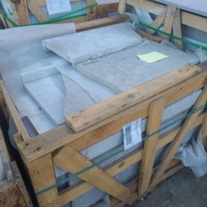 PALLET OF STAIR TREADS GREY UNKNOWN QTY SOLD AS IS