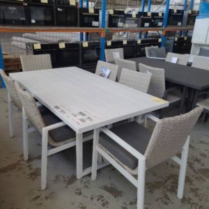 NEW CLIFFORD WHITE 7 PCE DINING SETTING
