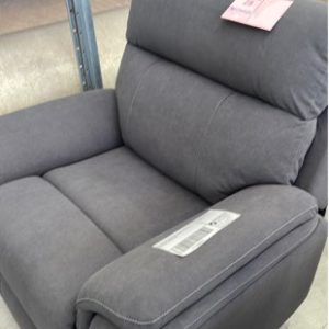 EX DISPLAY CHARCOAL FABRIC MANUAL RECLINER ARM CHAIR