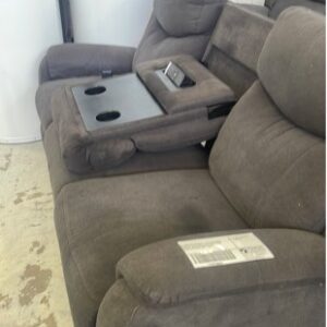 EX DISPLAY GATWICK 3 SEATER COUCH MANUAL RECLINERS WITH DROP TRAY DRINK HOLDERS AND LIGHT