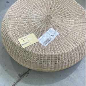 EX HIRE ROUND RATTAN OTTOMAN SOLD AS IS