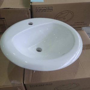 VOGUE TOLPIS VANITY BASIN WHITE 1 TAP HOLE