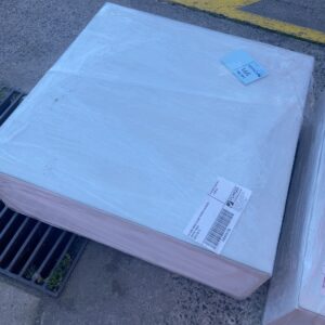 EX HIRE WHITE GLASS TOPPED OUTDOOR COFFEE TABLE SOLD AS IS