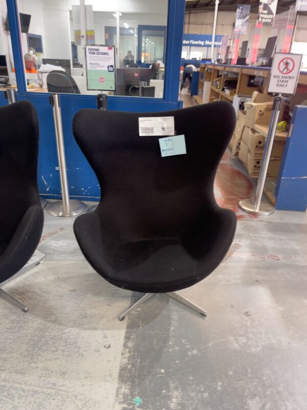 EX HIRE BLACK EGG CHAIR SOLD AS IS